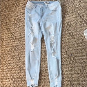 Light wash ripped denim